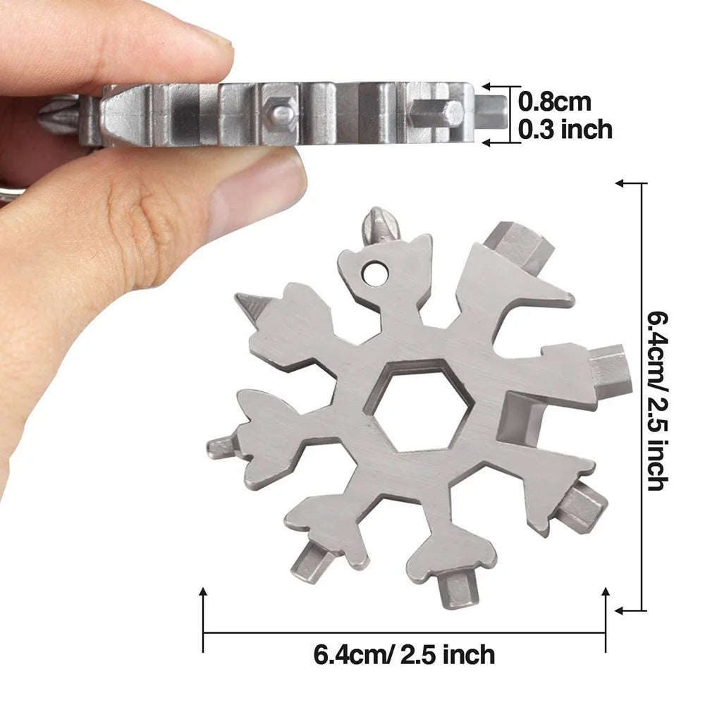 Clé universelle multifonction 18 outils en 1 – Design flocon de neige